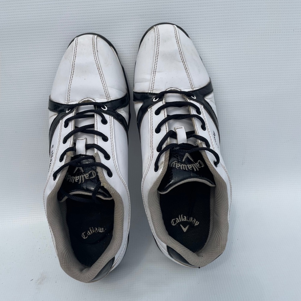 Callaway W479-12 Spikeless Golf Shoes Womens 9.5 White Black Athletic Sneakers